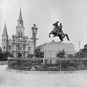 Jackson Square, New Orleans, c. 1890 (b / w photo)