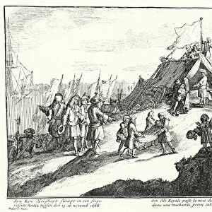 James II of England spends the night of 15 / 16 November 1688 in a poor fishermans hut (engraving)
