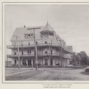 Jamestown, NY: Pickard House, Bemus Point (b / w photo)