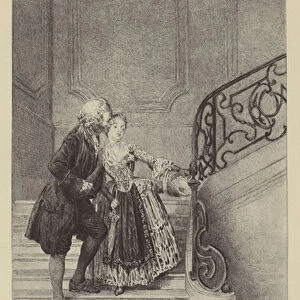 Jean-Jacques Rousseau kissing Madame de Boufflers (gravure)