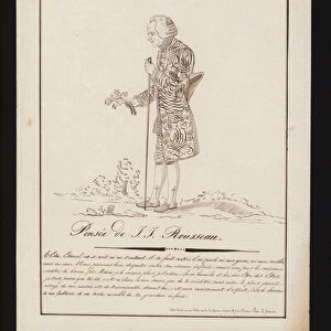 Jean-Jacques Rousseau, Swiss philosopher (engraving)