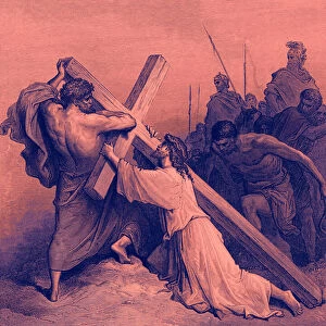 Jesus falling beneath the cross - Bible