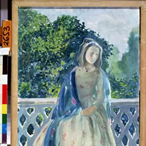 "Jeune fille au balcon"Peinture de Viktor (Victor) Elpidiforovich Borisov-Musatov (Borisov Musatov) (1870-1905) 1900 State A. Radishchev Art Museum Saratov