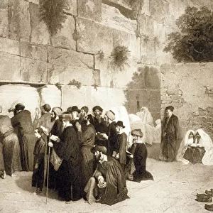 Jewish People at the Western Wall, Jerusalem, c. 1880 (engraving)