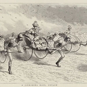 A Jinriksha Race, Ceylon (engraving)