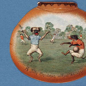 A Jolly Christmas Without an Upset!, Christmas card depicting a football match