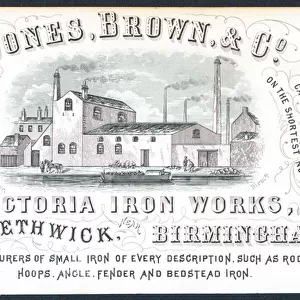 Jones, Brown & Co, Victoria Iron Works, trade card (engraving)