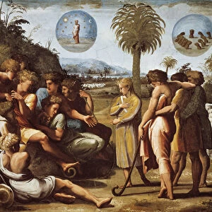 Joseph explains his dreams to his brothers, 1518-1519 (fresco)