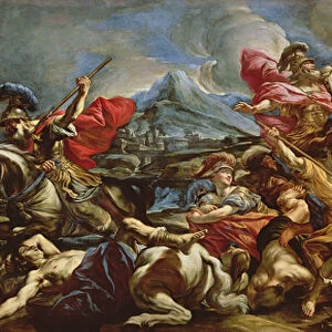 Joshua stopping the sun to defeat the Amalekites (oil on canvas)