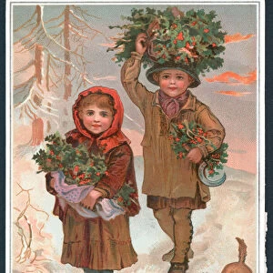 A Joyful Christmas to you - Victorian Christmas card (chromolitho)