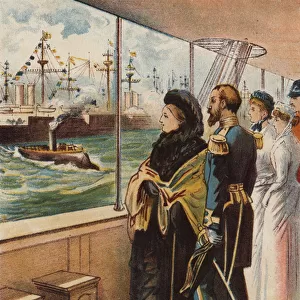 The Jubilee Naval Review at Spithead, 1897 (colour litho)