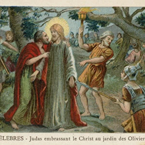 Judas kissing Christ in the Garden of Gethsemane (chromolitho)