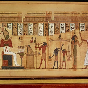 The Judgement of Osiris, detail from a Book of the Dead, Late Period (papyrus)