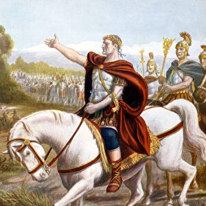 Julius Caesar passes the Rubicon (engraving)