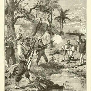 Killing of Lieutenant Lunier in French Guiana (engraving)
