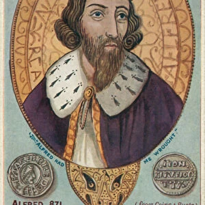 King Alfred (colour litho)