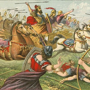 King David victorious in battle