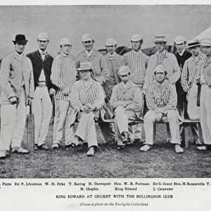 King Edward VII at cricket with the Bullingdon Club (b / w photo)