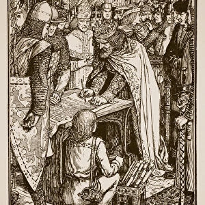 King John sings the Great Charter, illustration from A History of England by C