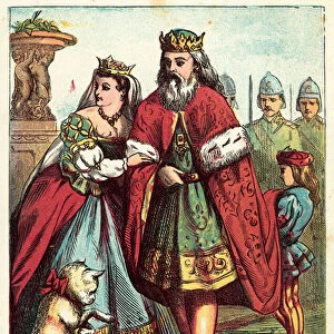 The King and Princess visit the Marquis (coloured engraving)