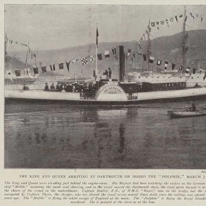 The King and Queen arriving at Dartmouth on Board the "Dolphin, "7 March (b / w photo)