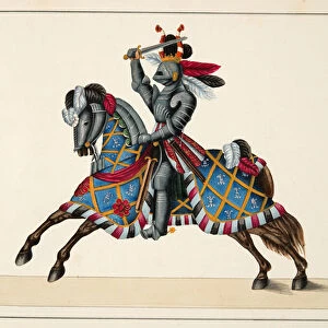 A knight at a tournament, plate from A History of the Development