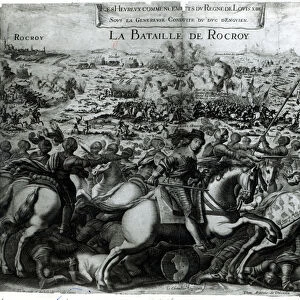 La Bataille de Rocroy, (engraving) (b / w photo)