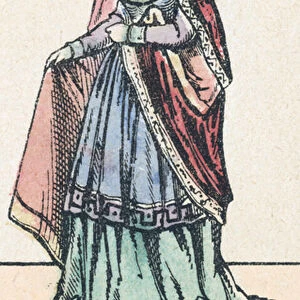 La Reine Alix de Champagne, Femme de Louis VII (coloured engraving)