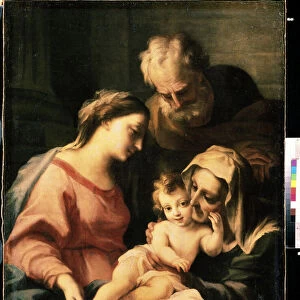 "La sainte famille avec sainte Elisabeth"(The Holy Family) Peinture de Luca Giordano (1632-1705) 17eme siecle Mikhail Kroshitsky Art Museum, Sevastopol (Sebastopol) Ukraine