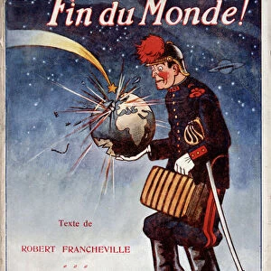 La terre struck by a comet - Cover of the book "Fin du monde"