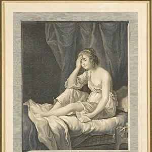 La Vertu Irresolue, engraved by Louis Dennel (1741-86) (engraving)
