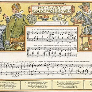 My Lady Greensleeves, song illustration from Pan-Pipes