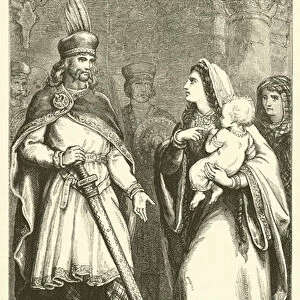 Lady Gruoch seeking the protection of Macbeth (engraving)