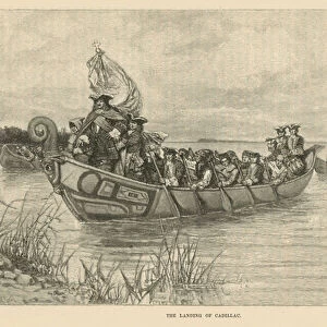The landing of Cadillac (engraving)