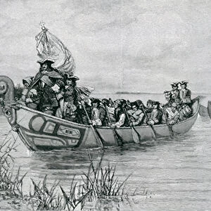 The Landing of Cadillac, illustration from The City of the Strait by Edmund Kirke, pub