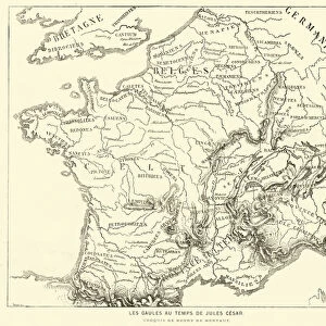 Lands of the Gauls during the time of Julius Caesar (engraving)