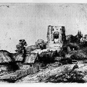 Landscape with a Tower, 1650 (etching)