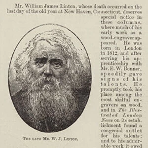 The late Mr W J Linton (engraving)