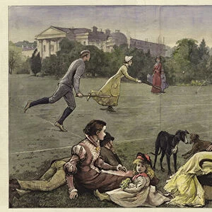 Lawn Tennis (coloured engraving)