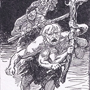 While they lay sleeping, came down the terrible men, from The Heroes published by George