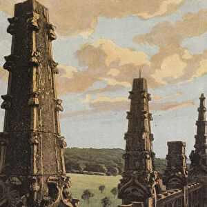 Le Bec-Hellouin, Pinacles de la Tour (colour photo)