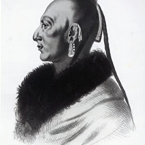 Le Soldat du Chene, an Osage Chief (litho) (b / w photo)