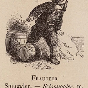 Le Vocabulaire Illustre: Fraudeur; Smuggler; Schmuggler (engraving)