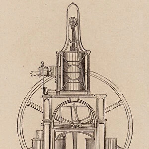 Le Vocabulaire Illustre: Machine a vapeur; Steam-engine; Dampfmaschine (engraving)