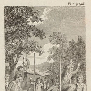 The leap in height without a pole (engraving)