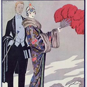 Leaving for the Casino. illustration for La Gazette du Bon Ton, 1923 (colour litho)