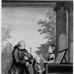 Leopold Mozart (1719-87) and his two children, Wolfgang Amadeus (1756-91