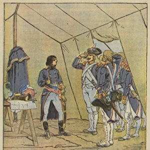 Les vieux soldats de l armee d Italie nomment Bonaparte caporal apres Lodi (colour litho)