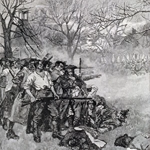Lexington Green - If they want war, it may as well begin here, engraved by F