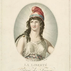 Liberty, Patron of the French, engraved by Ruotte (coloured engraving)